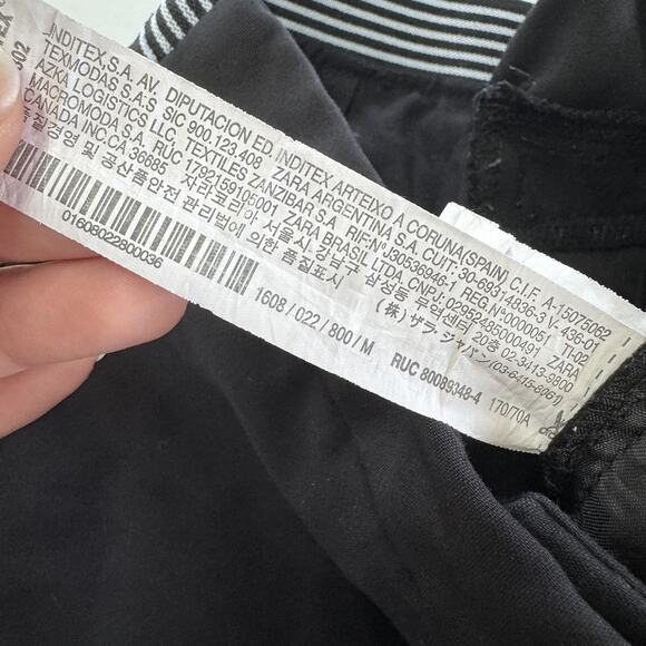 Zara Pants Womens Medium Black Slim Fit Casual Stretch Trousers Dress Modern - Picture 4 of 8